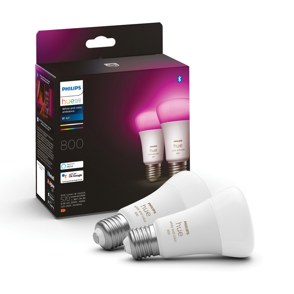 Philips Hue White and Color E27 800lm Duo pack