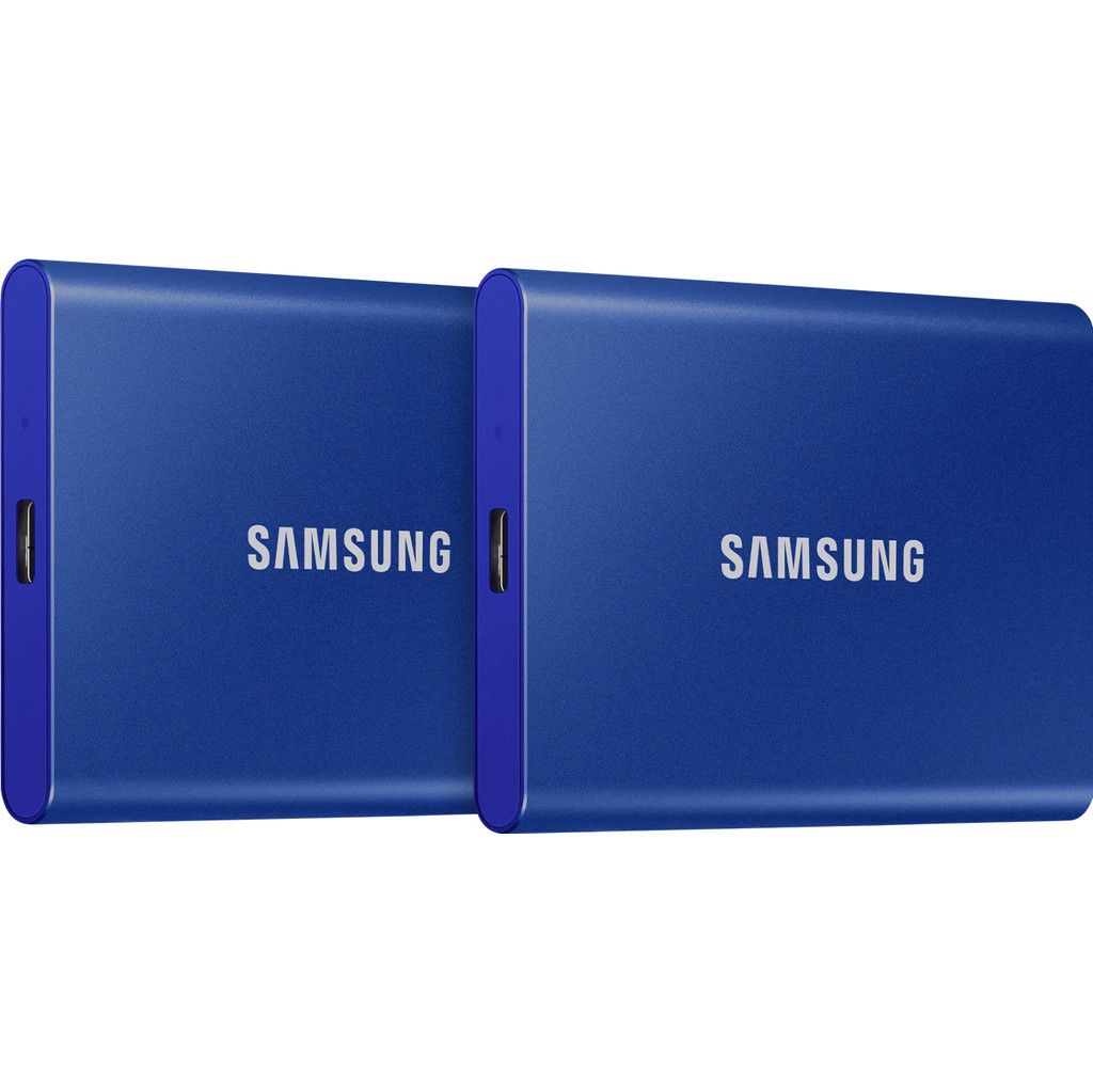 Samsung Portable SSD T7 1TB Blauw  - Duo Pack