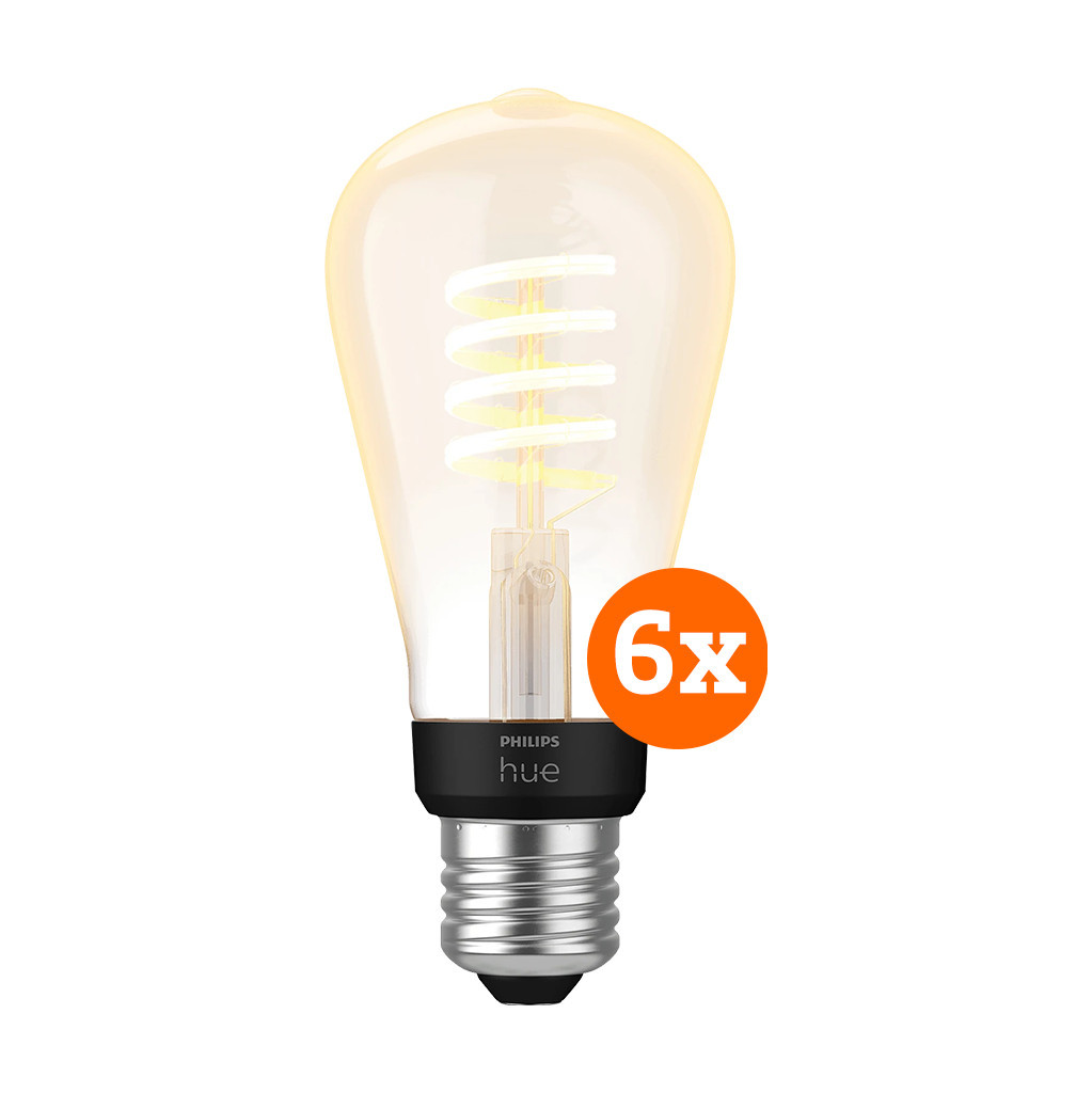 Philips Hue Filament White Ambiance Edison 6-pack
