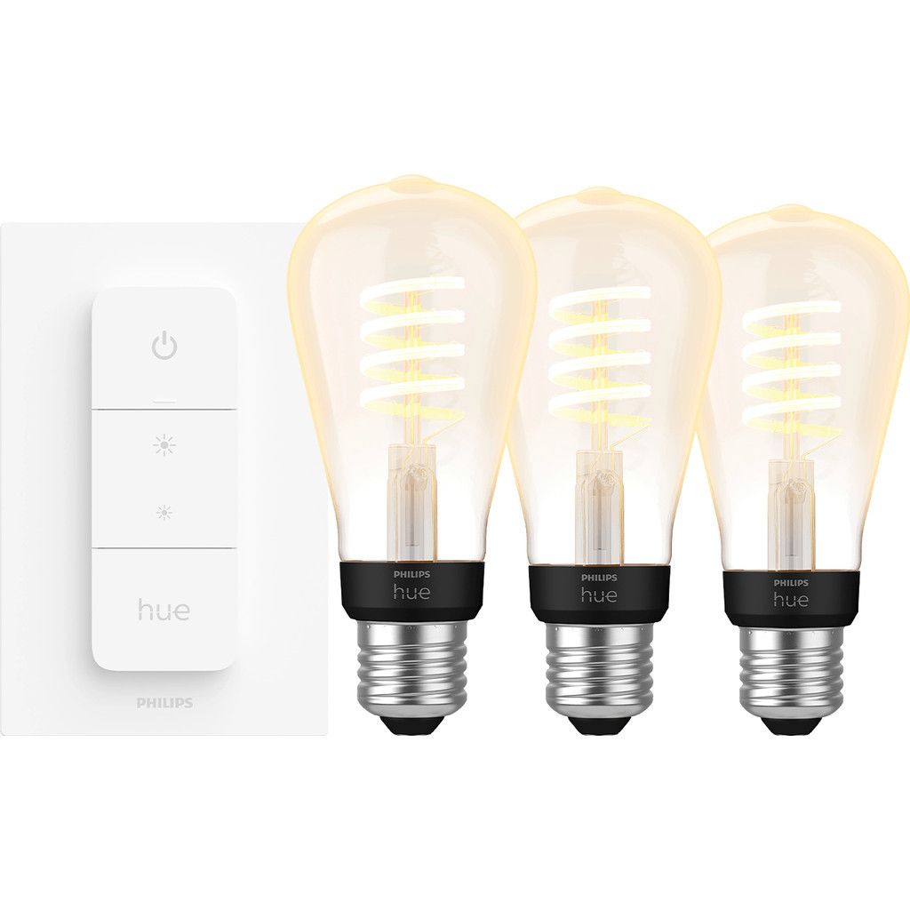 Philips Hue Filament White Ambiance Edison 3-pack + dimmer
