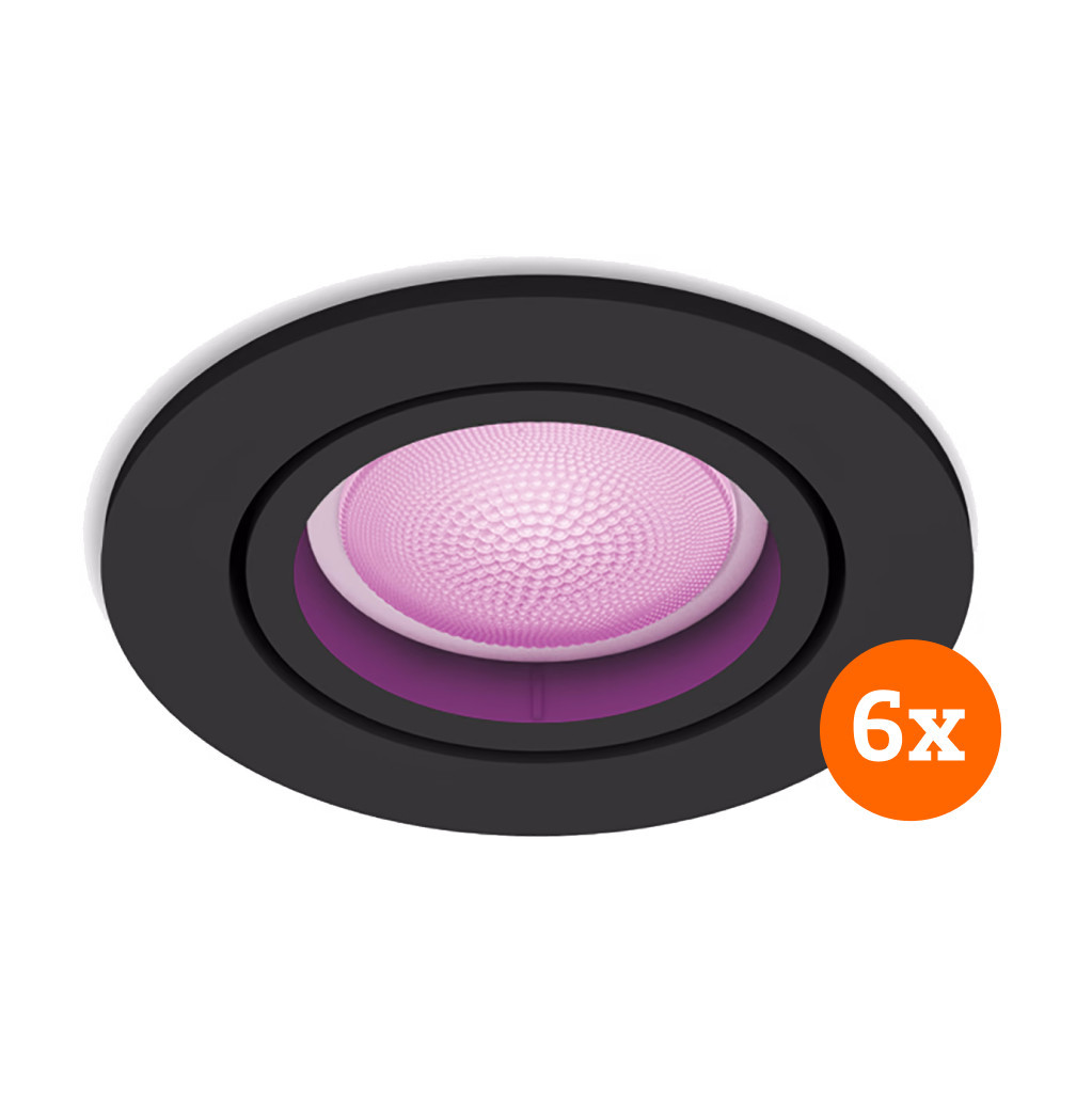 Philips Hue Centura inbouwspot White and Color rond Zwart 6-pack