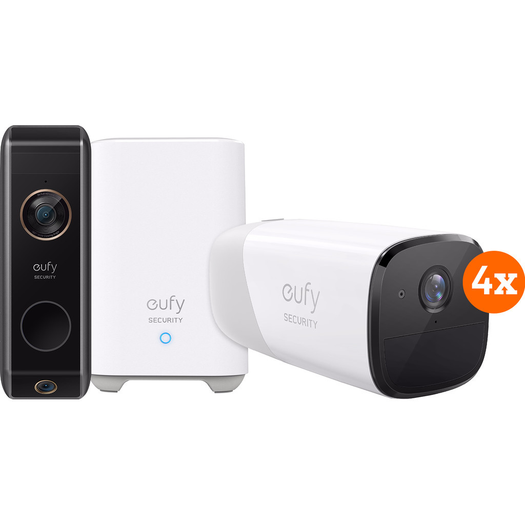 Eufycam 4-pack + Eufy Video Doorbell Dual 2 Pro