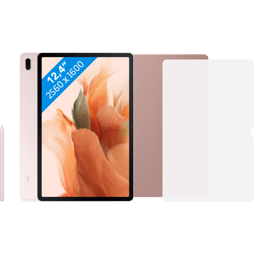 Samsung Galaxy Tab S7 FE 64GB Wifi Roze + Beschermingspakket