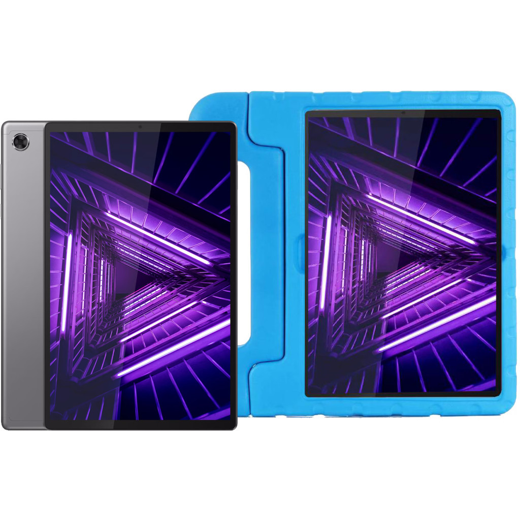 Lenovo Tab M10 Plus (2de generatie) 64GB Wifi + 4G Grijs + Just in Case Kids Cover Blauw