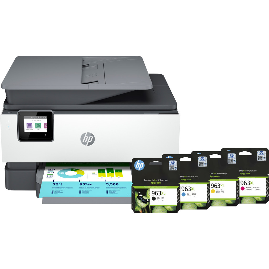 HP Officjet Pro 9019e + 1 set extra inkt