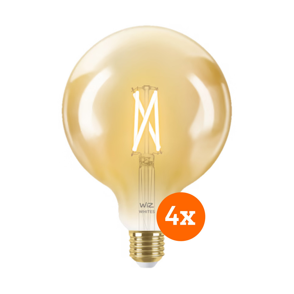 WiZ Smart Filament lamp Globe XL 4-pack  - Warm tot Koelwit Licht - E27
