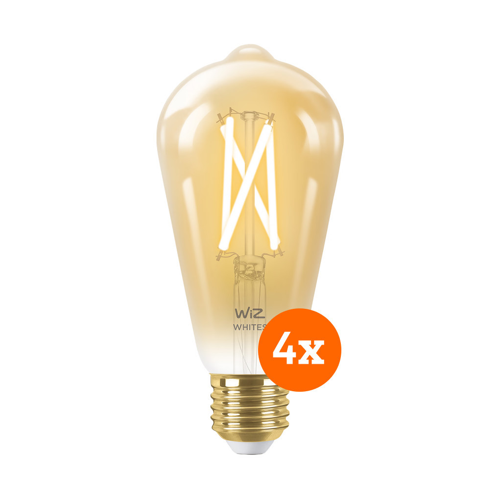 WiZ Smart Filament lamp Edison 4-pack - Warm tot Koelwit Licht - E27