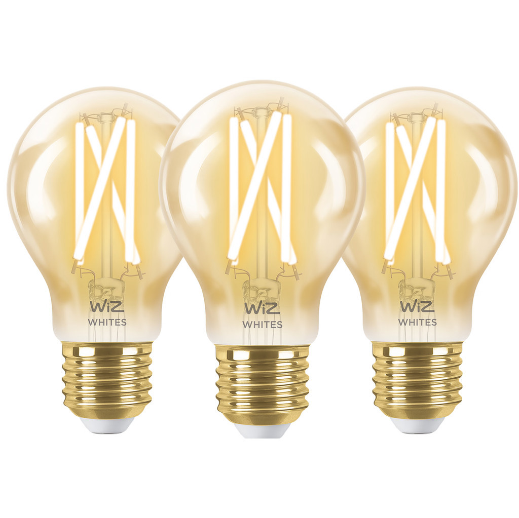 WiZ Smart Filament lamp Standaard Goud 3-pack - Warm tot Koelwit Licht - E27