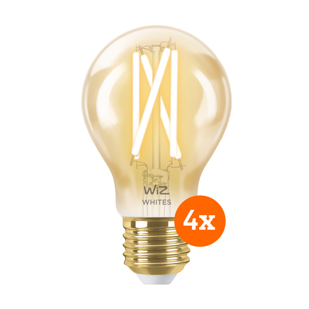 WiZ Smart Filament lamp Standaard Goud 4-pack - Warm tot Koelwit Licht - E27