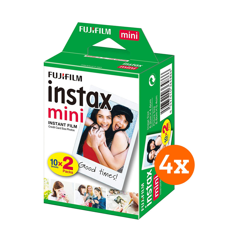 Fujifilm Instax Mini Colorfilm Glossy 10x2 Pak 4 Pack