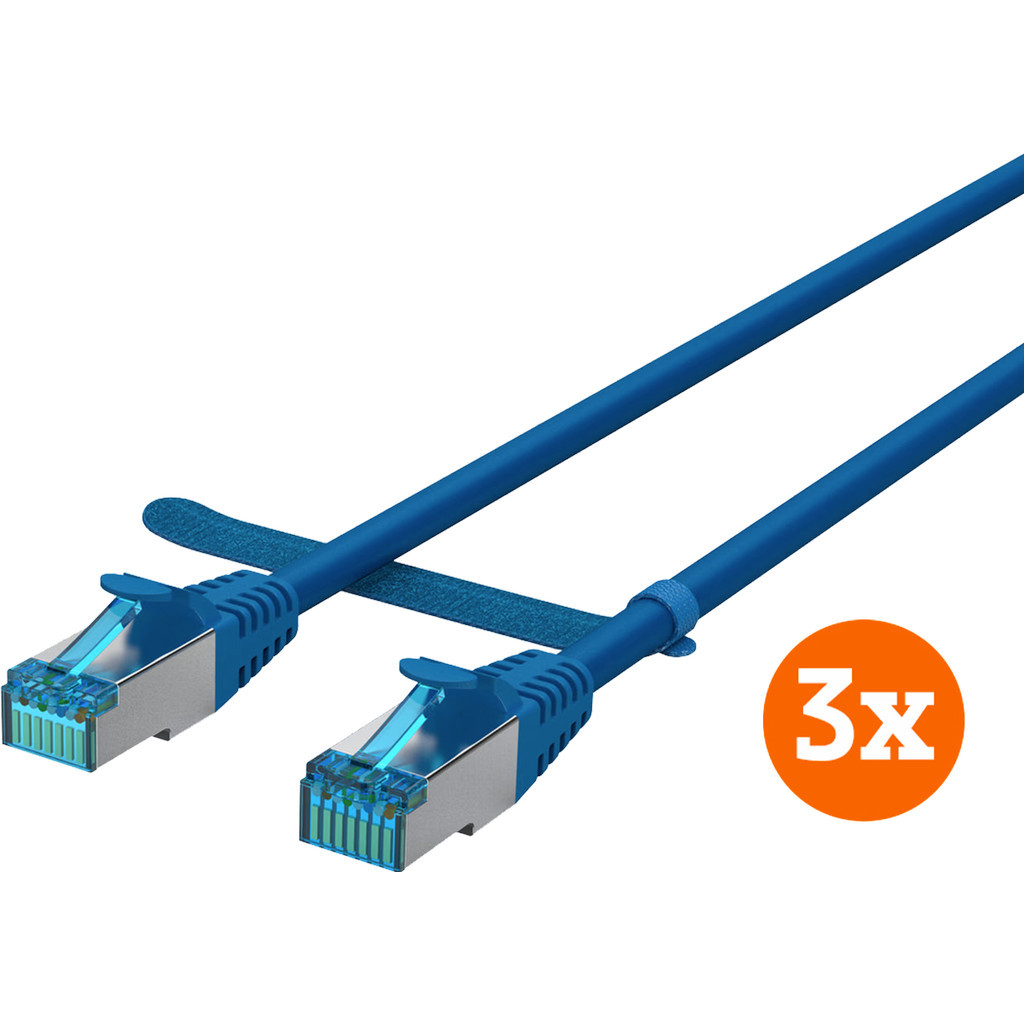 BlueBuilt Netwerkkabel STP CAT6 20 meter blauw 3-Pack
