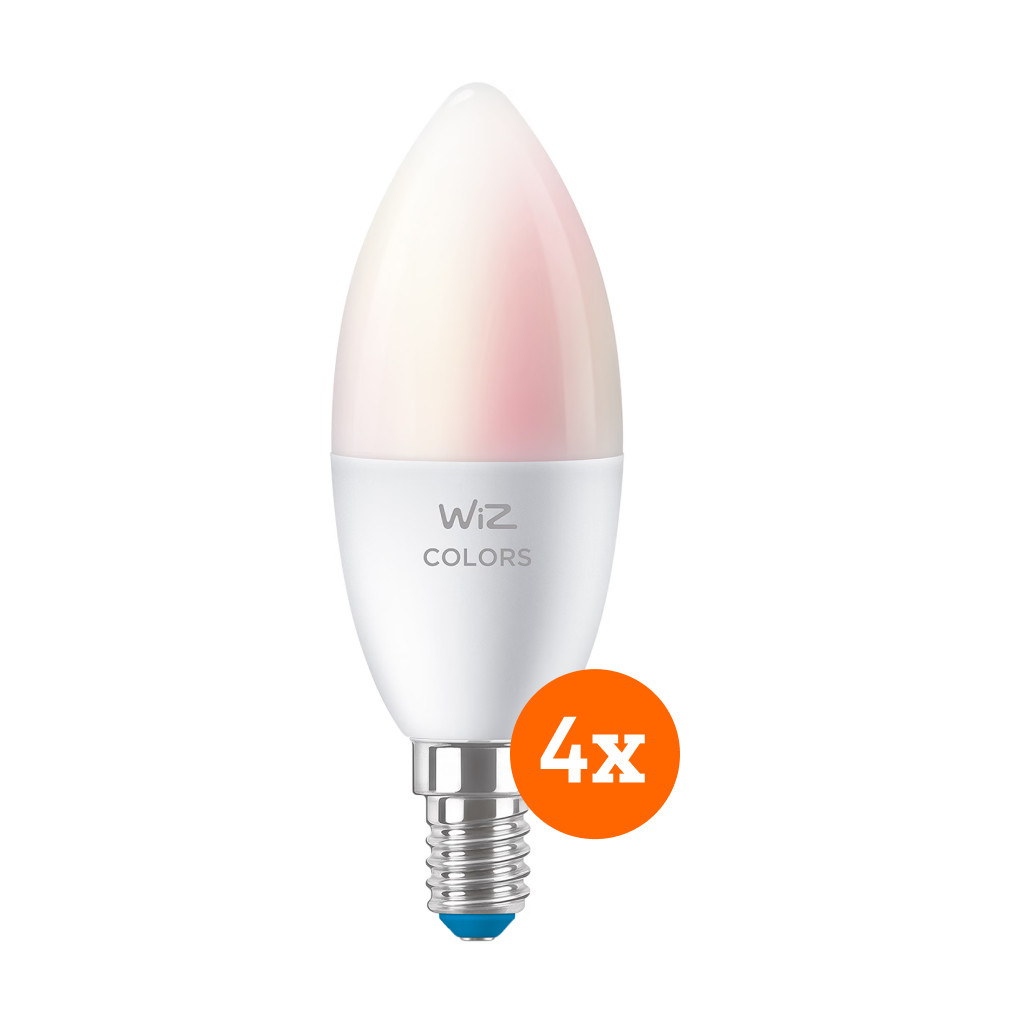 WiZ Smart Kaarslamp 4-pack - Gekleurd en Wit Licht - E14