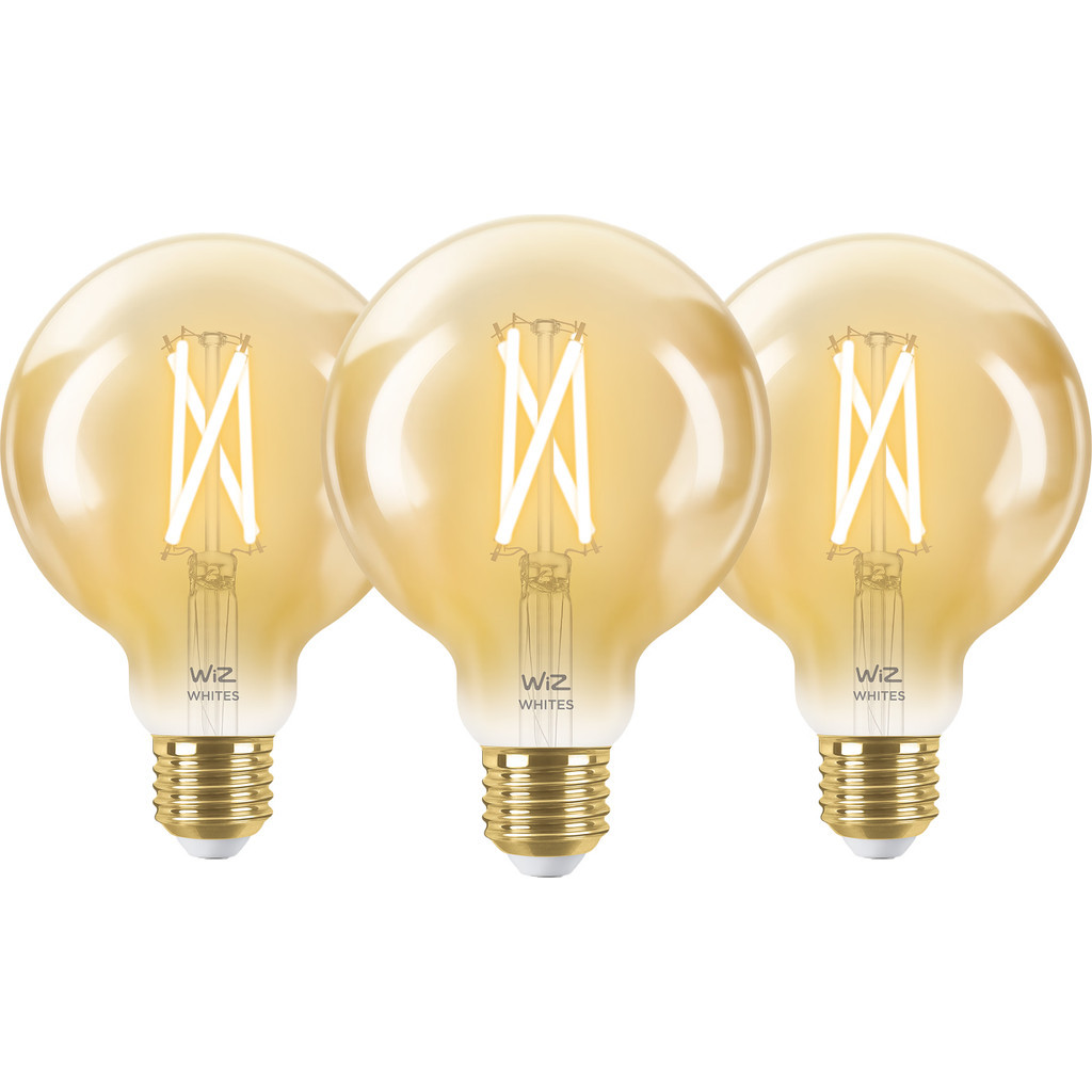 WiZ Smart Filament lamp Globe 3-pack - Warm tot Koelwit Licht - E27