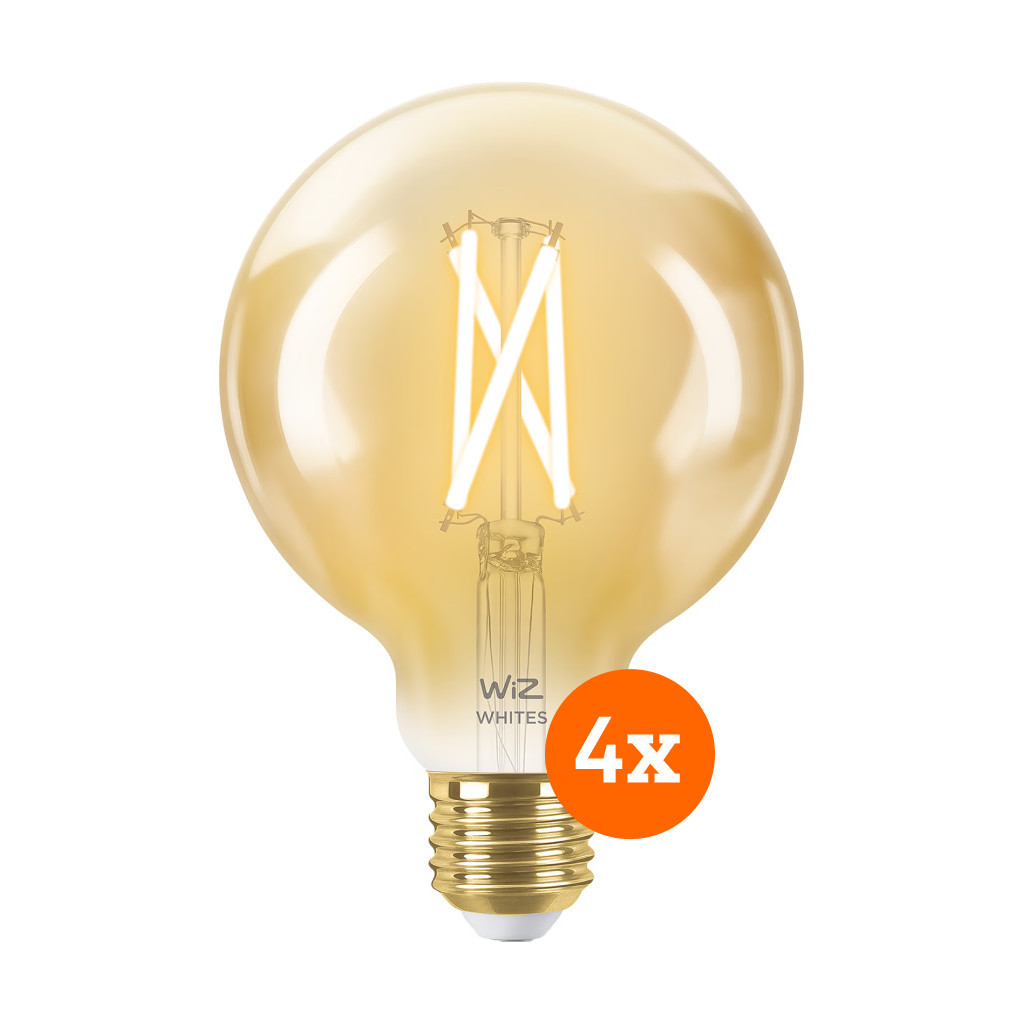 WiZ Smart Filament lamp Globe 4-pack - Warm tot Koelwit Licht - E27