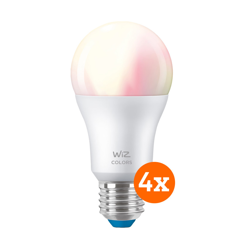 WiZ Smart lamp 4-pack - Gekleurd en Wit Licht - E27
