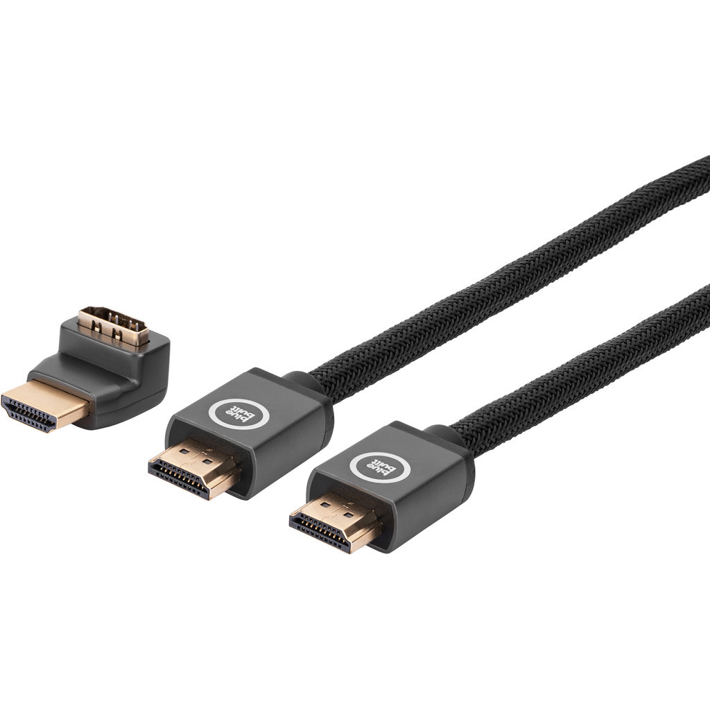 BlueBuilt HDMI 2.1 Kabel Nylon 3 Meter + 90° adapter