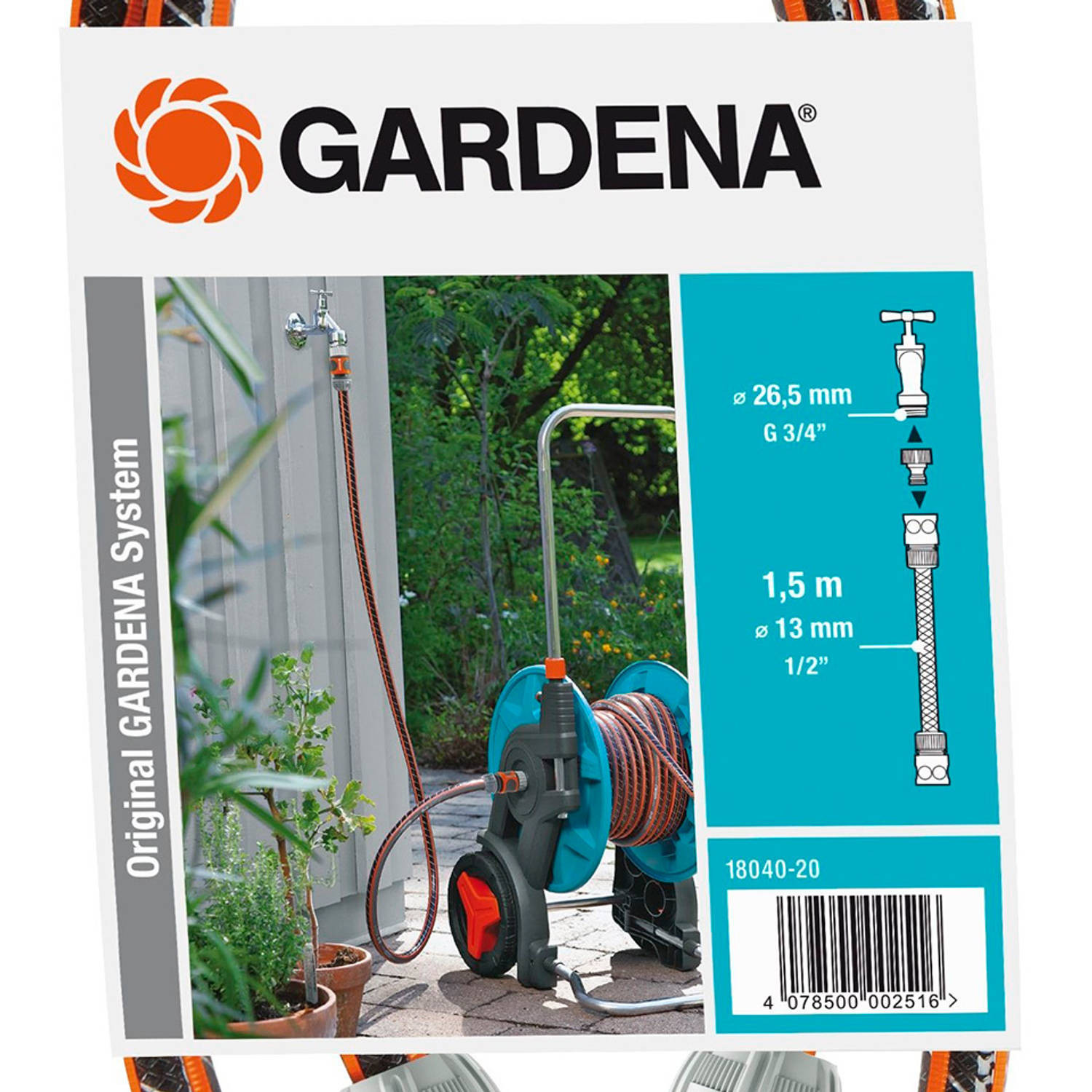 Gardena aansluiting flexibele slang - 1/2 - 1.5m