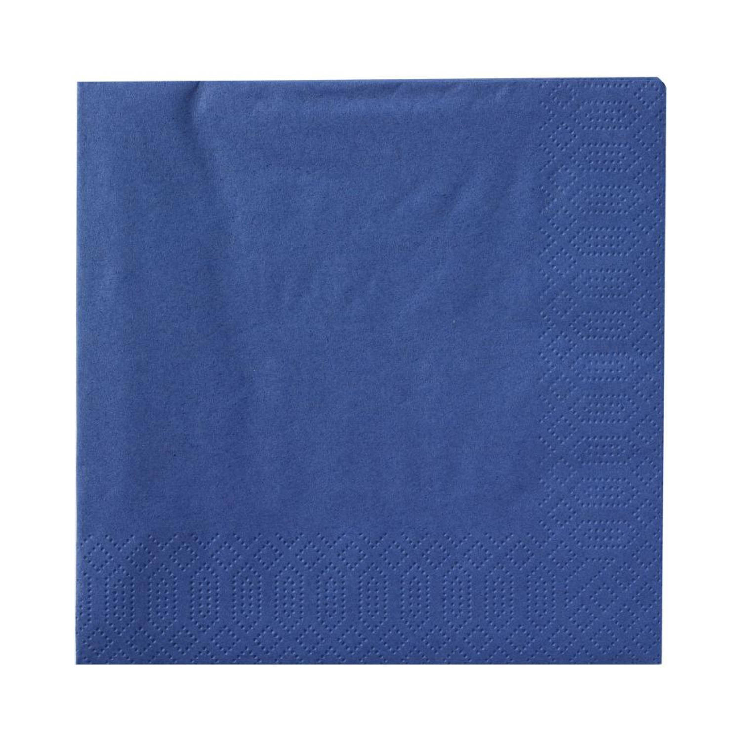 Blokker servetten - 3-laags - donkerblauw - 33 x 33 cm