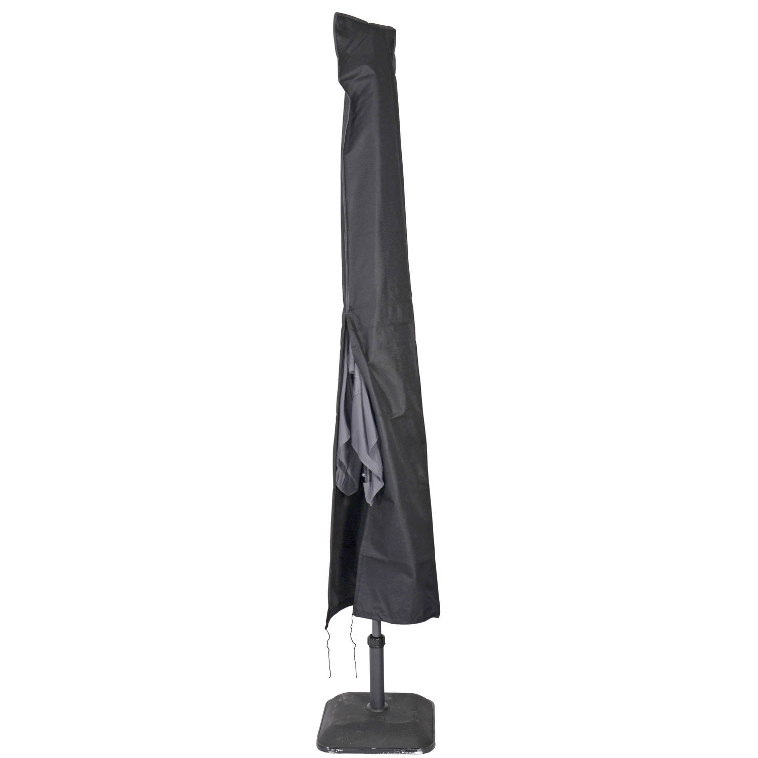 Afdekhoes / beschermhoes zwart voor parasols met een diameter van 4 m inclusief stok - Parasolhoezen