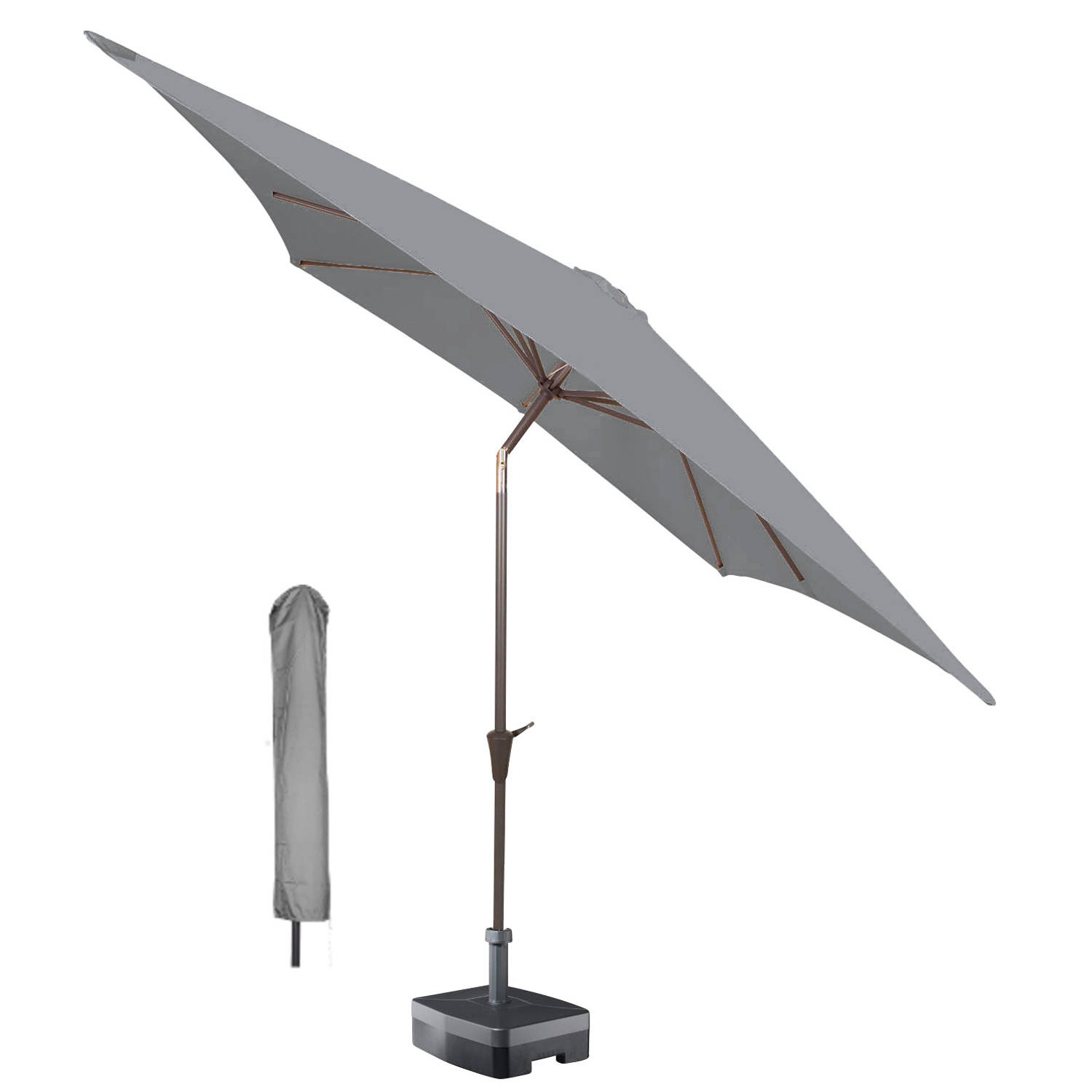 Kopu® Altea Light Grey Parasolset Vierkant 230x230 cm met Parasolhoes