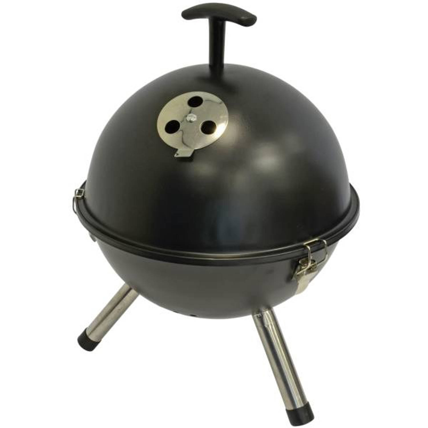 Lesli Living Barbecue tafelmodel kogel, Ø32cm zwart met grillreiniger