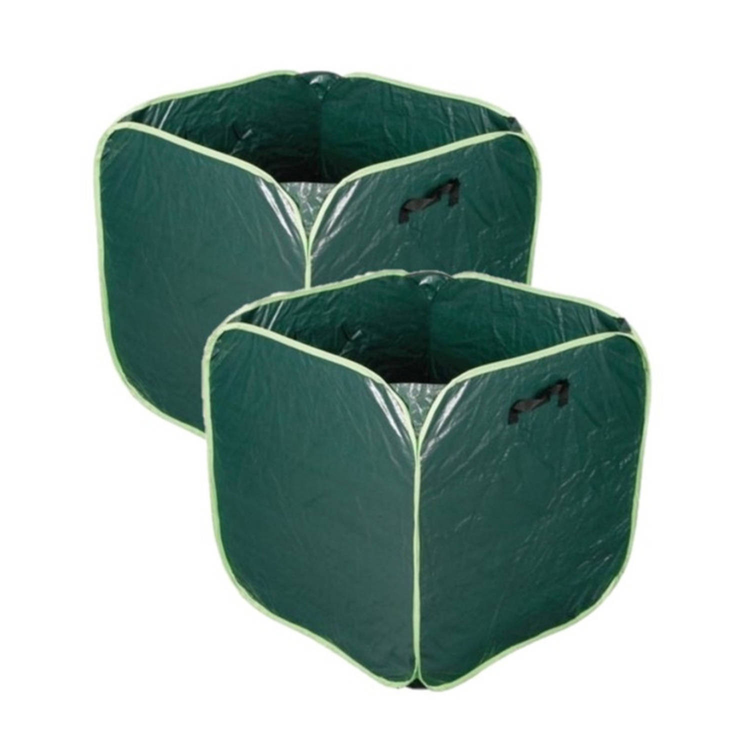 2x stuks tuinafvalzakken opvouwbaar groen 290 liter - Tuinafvalzak