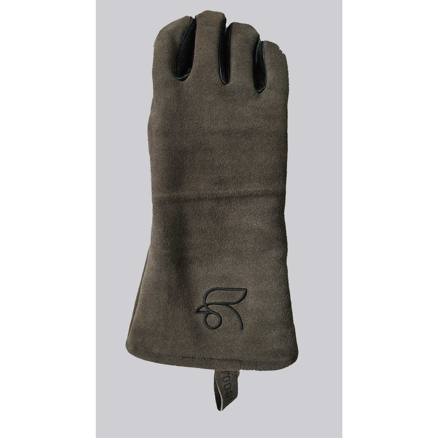 Leren handschoenen grijs Roostr