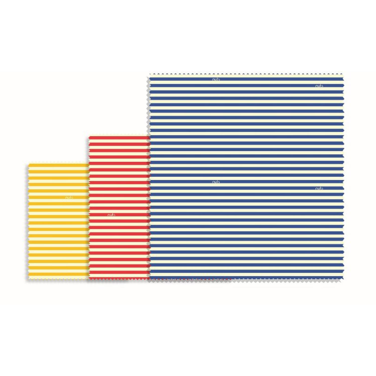 Bee&apos;s Wax - Bijenwas Wrap - Gestreept - Gekleurd - Set van 3 Stuks - Bee&apos;s Wax