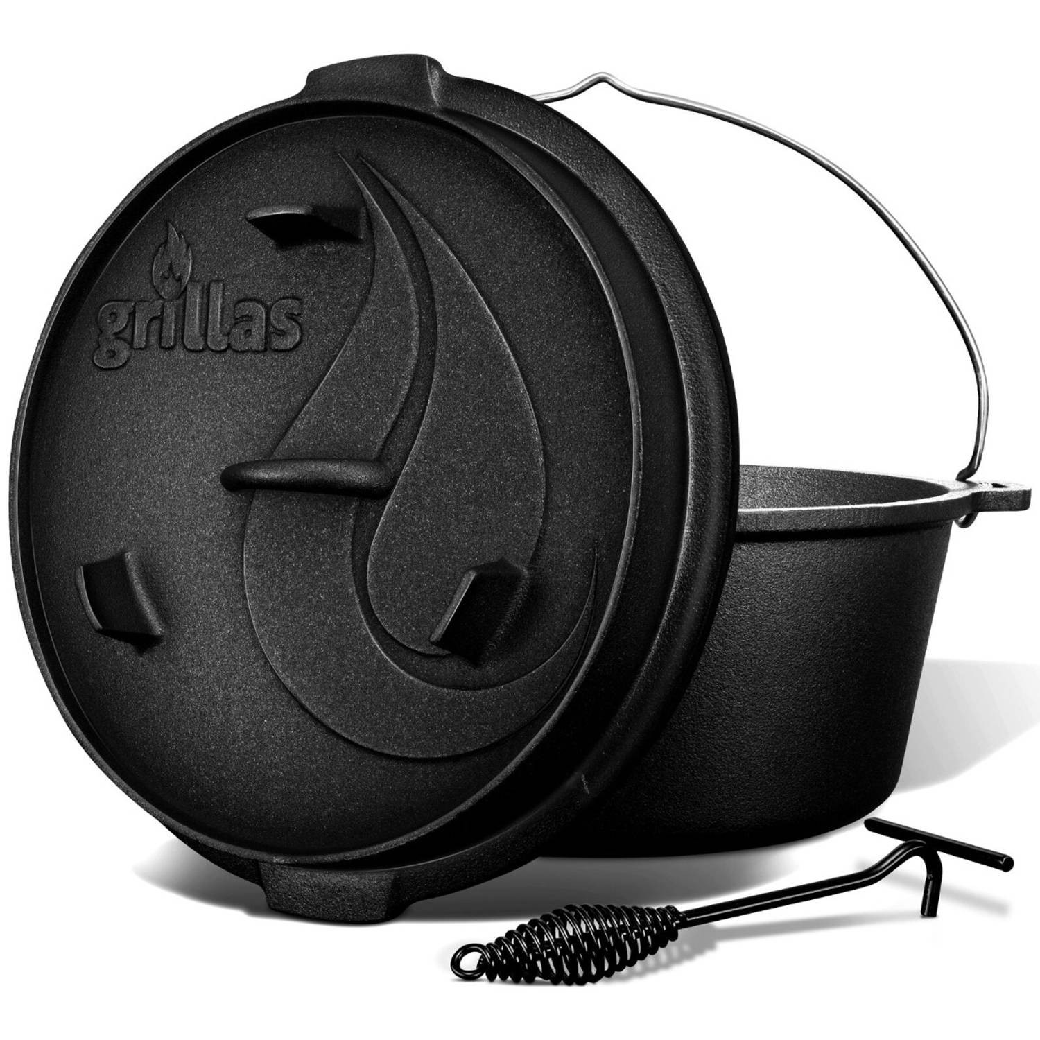 Grillas- Dutch Oven, 13.6L, BBQ pan, gietijzer K