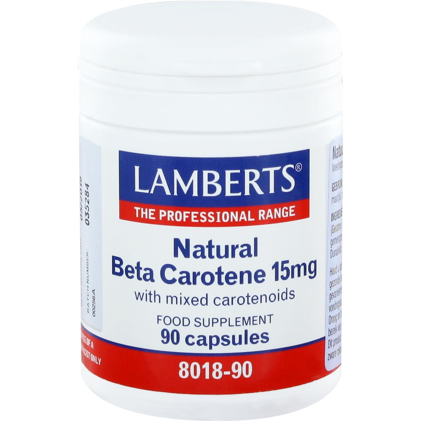 Natuurlijke Bètacaroteen 15 mg