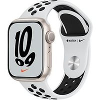 Apple Watch Nike Series 7 41 mm kast van poolster aluminium met wit/zwart Nike sportbandje [wifi]