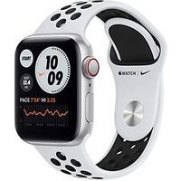 Apple Watch Nike SE 40 mm kast van zilver aluminium met zilver/zwart sportbandje van Nike [wifi + cellular]