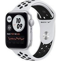 Apple Watch Nike SE 44 mm kast van zilver aluminium met zilver/zwart sportbandje van Nike [wifi]