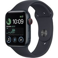 Apple Watch SE 2022 44 mm kast van middernacht aluminium op middernacht geweven sportbandje [Wi-Fi + Cellular]