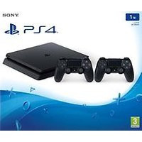Sony Playstation 4 slim 1 TB [incl. 2 draadloze controllers] zwart
