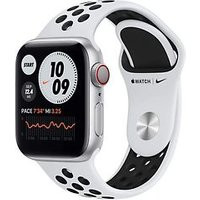 Apple Watch Nike Series 6 40 mm kast van zilver aluminium met zilver/zwart sportbandje van Nike [wifi + cellular]