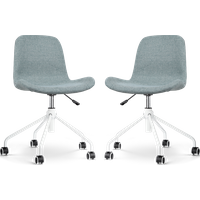 Nout-Fé bureaustoel zacht groen - wit onderstel - set van 2