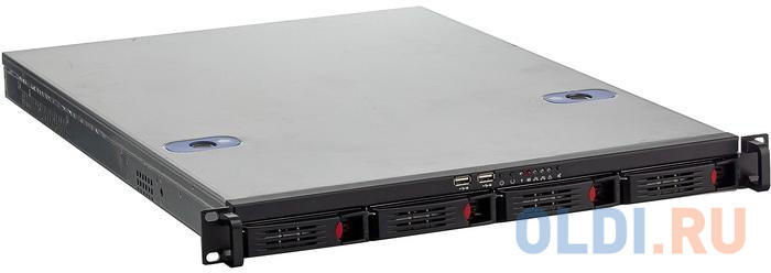 Exegate EX265520RUS Серверный корпус Pro 1U660-HS04 &lt;RM 19&quot;,  высота 1U, глубина 660, БП 400ADS, 4xHotSwap, USB&gt;