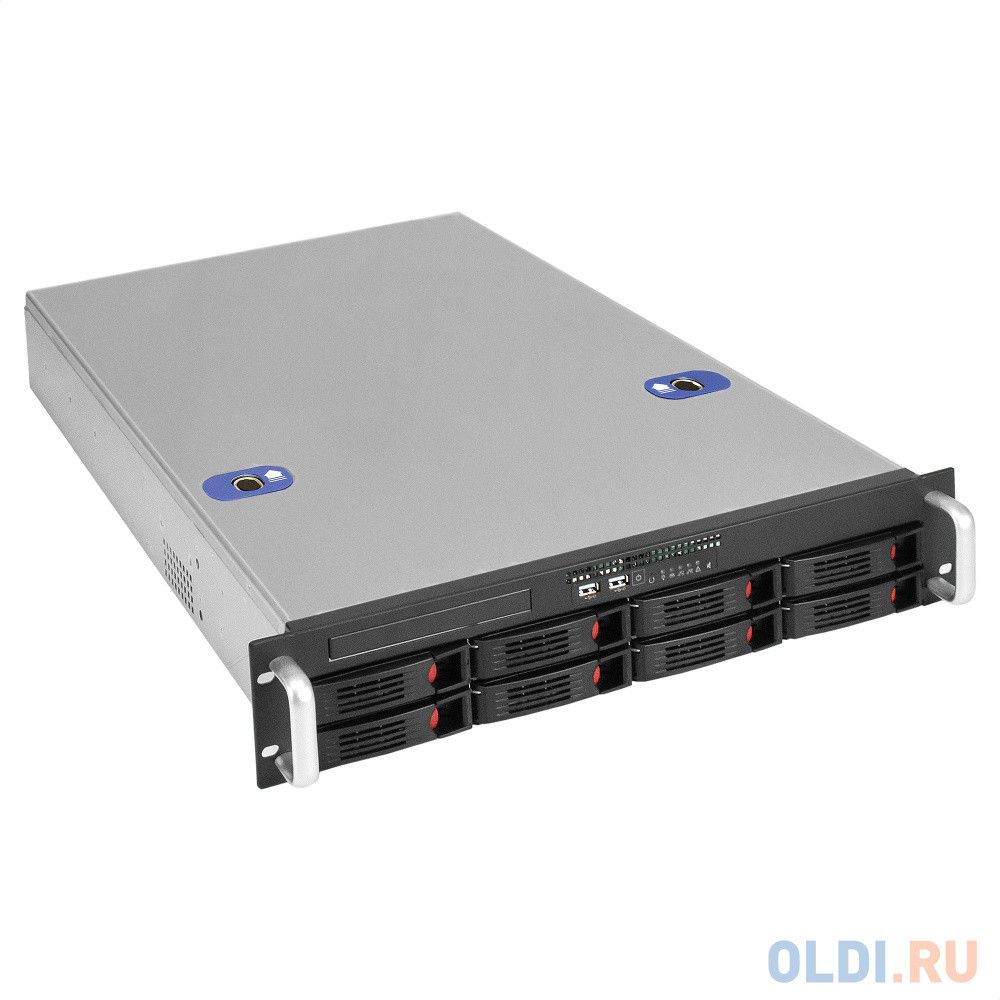 Серверный корпус ExeGate Pro 2U660-HS08 &lt;RM 19&quot;, высота 2U, глубина 660, БП 2U-400ADS, 8xHotSwap, USB&gt;
