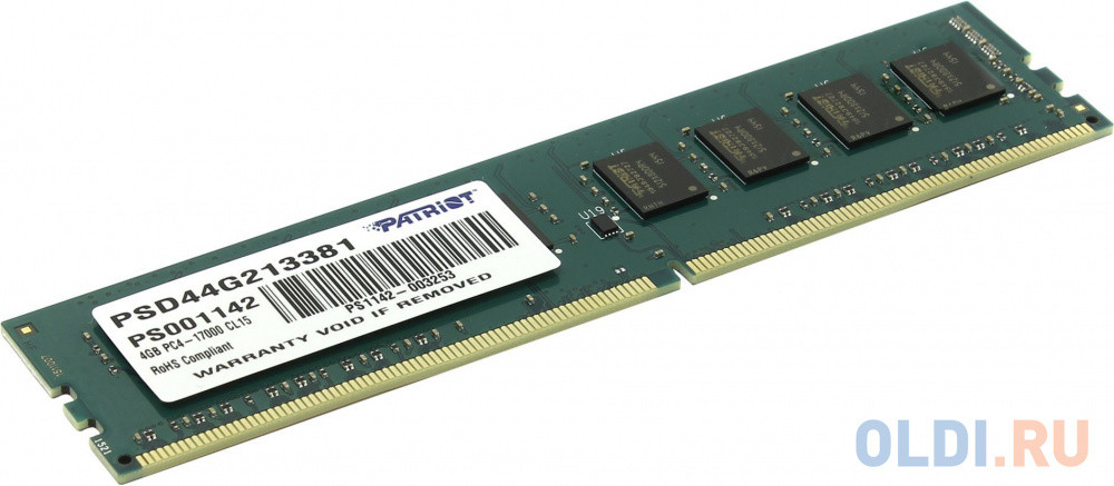 Оперативная память для компьютера Patriot Signature DIMM 4Gb DDR4 2133 MHz PSD44G213381