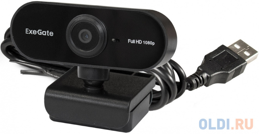 Exegate EX287379RUS Веб-камера ExeGate Stream C925 FullHD T-Tripod (матрица 1/3&quot; 2 Мп, 1920х1080, 1080P, 30fps, 4-линзовый объектив, шторка, фикс