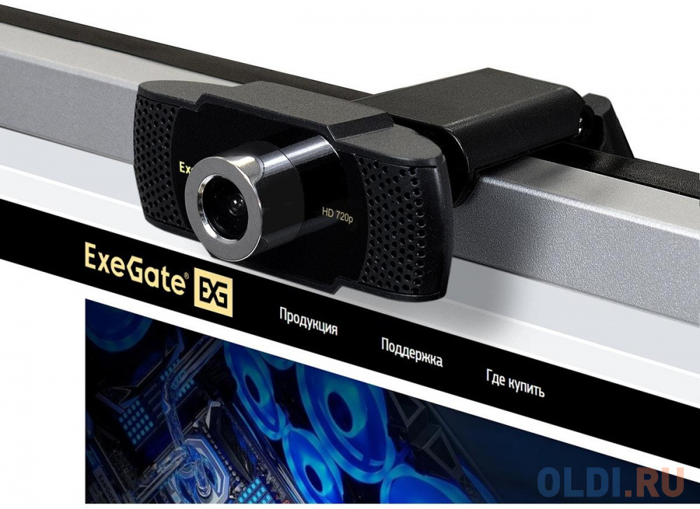 Exegate EX287378RUS Веб-камера ExeGate BusinessPro C922 HD Tripod (матрица 1/3&quot; 1,3 Мп, 1280х720, 720P, 30fps, 4-линзовый объектив, USB, микрофон