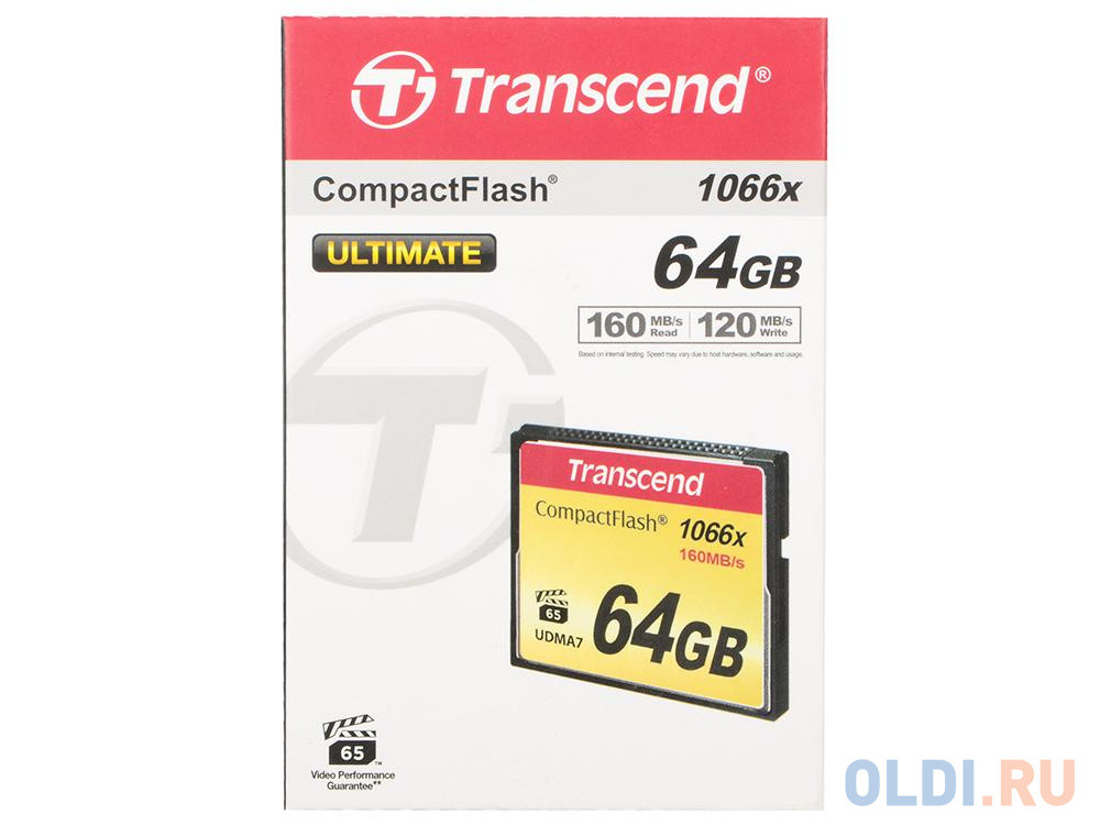 Карта памяти Compact Flash 64Gb Transcend &lt;1000x