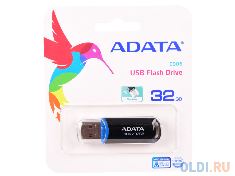 Внешний накопитель 32GB USB Drive ADATA USB 2.0 C906 black AC906-32G-RBK