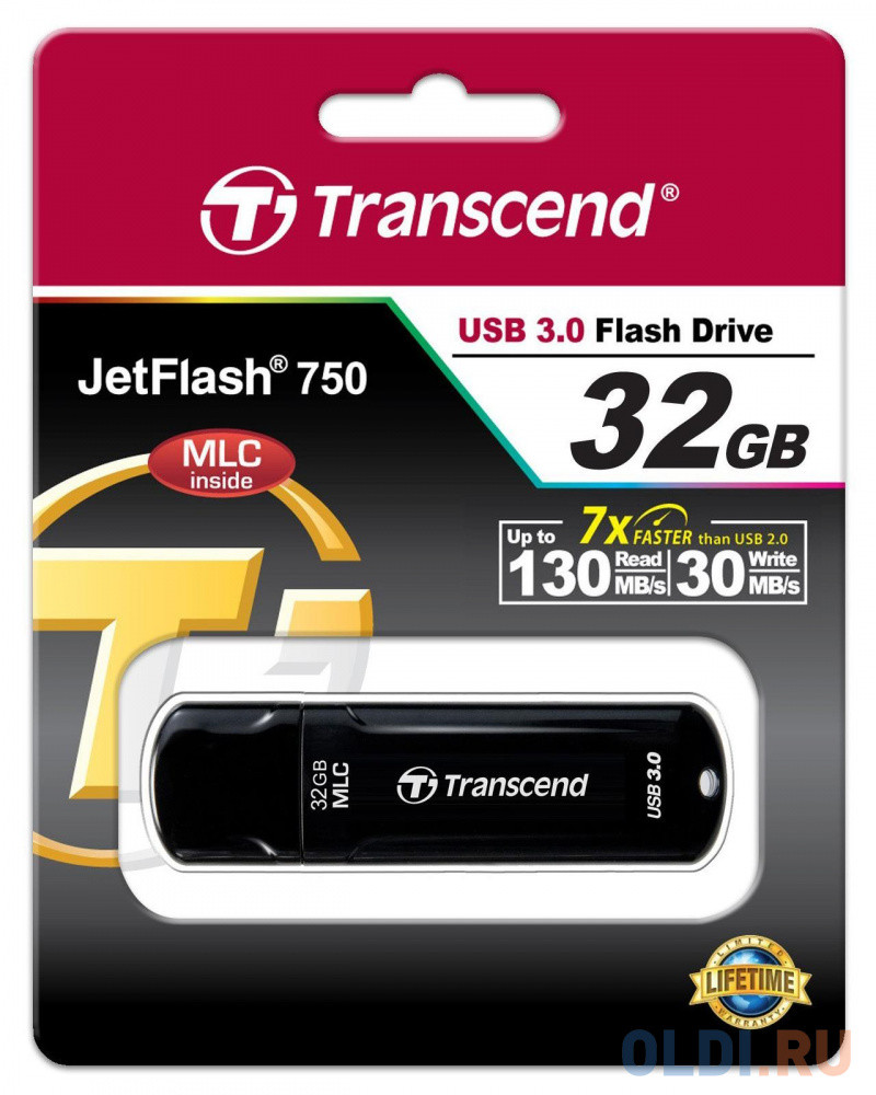 Внешний накопитель 32GB USB Drive &lt;USB 3.0&gt; Transcend 750 (TS32GJF750K)