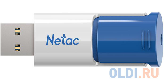 Флеш Диск Netac U182 Blue 256Gb &lt;NT03U182N-256G-30BL&gt;, USB3.0, сдвижной корпус, пластиковая чёрно-синяя