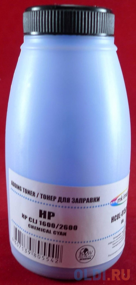 Тонер для картриджей Q6001A Cyan, химический (фл. 80г) B&amp;W Premium Mitsubishi/MKI фас.Россия