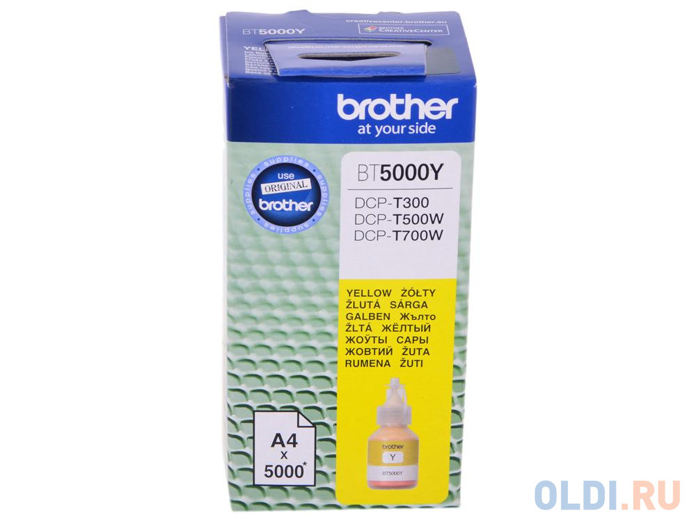Бутылка с чернилами Brother BT5000Y желтый для DCP-T300/DCP-T500W/DCP-T700W (5000стр)