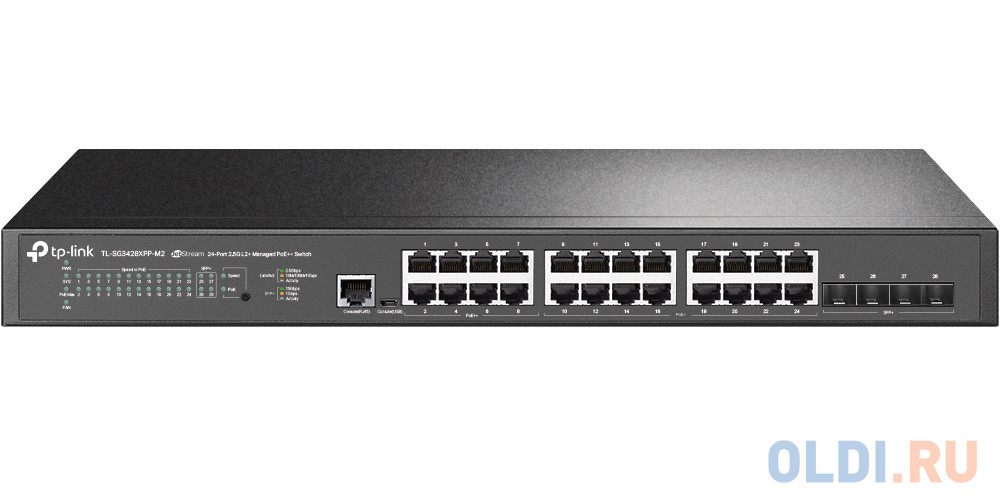 TP-Link TL-SG3428XPP-M2, Управляемый коммутатор JetStream уровня 2+ с 24 портами 2,5 Гбит/с (8 портов PoE++, 16 портов PoE+) и 4 портами SFP+ 10 Гбит/