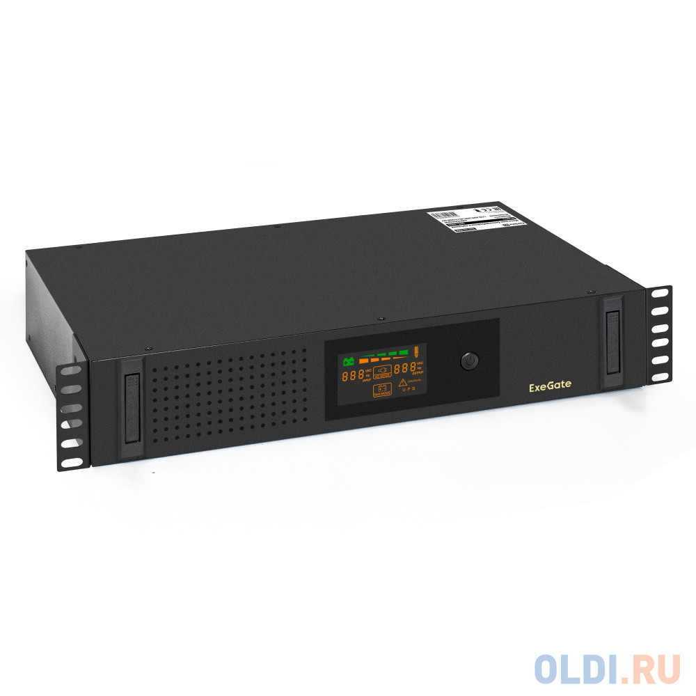 Exegate EX293850RUS ИБП ExeGate ServerRM UNL-1000.LCD.AVR.2SH.3C13.USB.2U &lt;1000VA/650W, Color LCD, AVR, 2*Schuko+3*C13, USB, 2U, установка в стойку